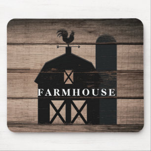 Rustic Weathered Wood Black Barn Country Farmhouse Mouse Mat