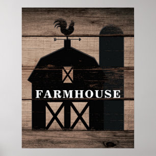 Rustic Weathered Wood Black Barn Country Wall Art