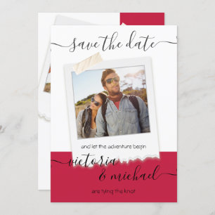Rustic Wedding Adventure Photo Save the date Invitation
