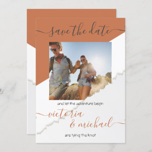 Rustic Wedding Adventure Photo Save the date Invitation