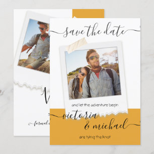 Rustic Wedding Adventure Photo Save the date Invitation