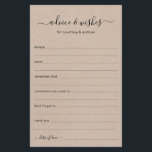 Rustic Wedding Advice and Wishes<br><div class="desc">These simple, rustic, minimal, handwritten script Advice & Wishes sheets are perfect to have bridal shower, rehearsal dinner or wedding guests fill out for the happy couple. People will love having the prompts - they make it so easy to leave loving words of advice and well wishes. They will be...</div>