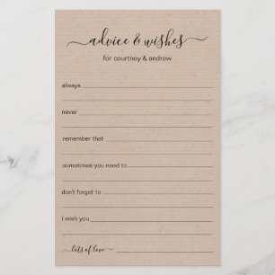 Rustic Wedding Advice and Wishes 