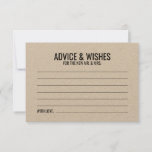 Rustic Wedding Advice and Wishes Card<br><div class="desc">Add a personal touch to your wedding with a rustic kraft paper wedding advice and wishes card.
This advice card features title and details in black bold sans serif font style on kraft paper.

Perfect for wedding,  baby shower,  birthday party,  bachelorette party and any special occasions.</div>