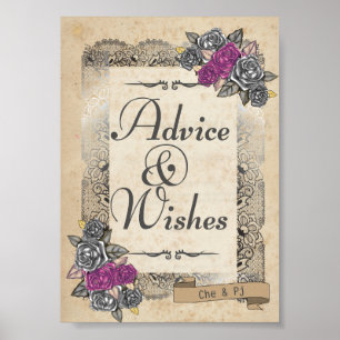 Rustic Wedding Advice and Wishes Sign