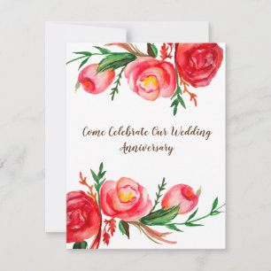 Rustic Wedding Anniversary Invitations Floral Art