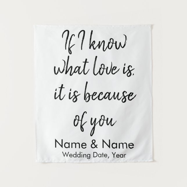 Rustic Wedding Back drop for Reception on a budget Tapestry (Front)