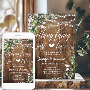 Rustic Wedding Backyard Nothing Fancy Just Love Invitation
