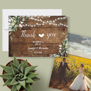 Rustic Wedding Backyard Thank You Card