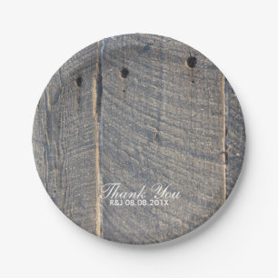 rustic wedding barn wood country wedding favour paper plate