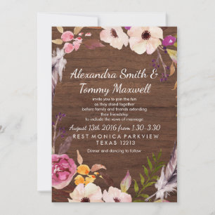 Rustic Wedding Boho Invitation
