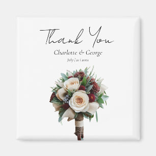 Rustic Wedding Bouquet Flower Wedding Favours Magnet