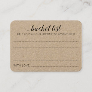 Rustic Wedding Bucket List Ideas Advice Cards