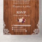 Rustic Wedding Burgundy Floral Wood Lace Lights