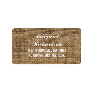rustic wedding burlap address labels