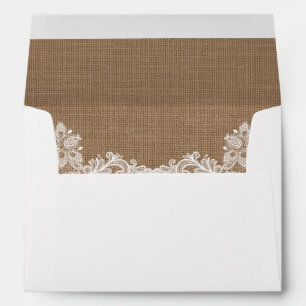 Rustic Wedding Burlap and Lace Envelopes