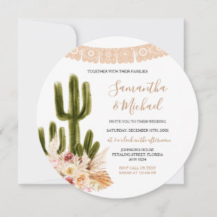 Rustic Wedding Cactus Invitation