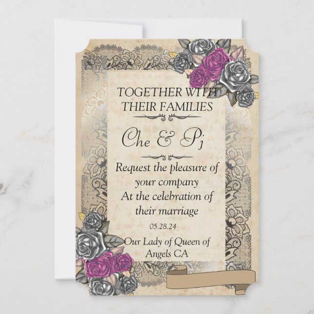 Rustic Wedding Card Invitation (Front)