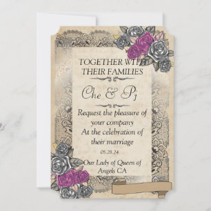 Rustic Wedding Card Invitation