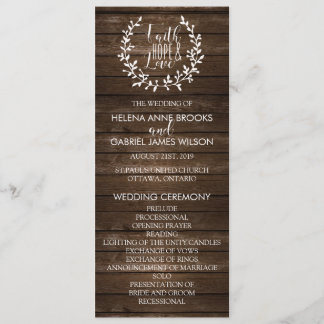Rustic Wedding Ceremony Program Programme
