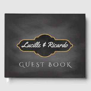 Rustic Wedding   Chalkboard Monogram Guest Book