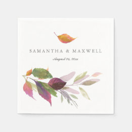 Rustic Wedding Decorations Autumn Leaves Napkin