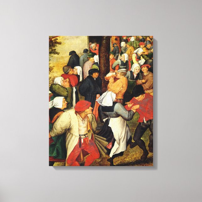 Rustic Wedding, detail of people dancing Canvas Print (Front)