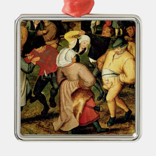 Rustic Wedding, detail of people dancing Metal Tree Decoration (Front)