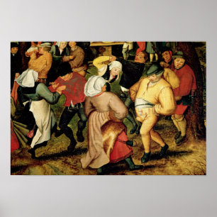 Rustic Wedding, detail of people dancing Poster