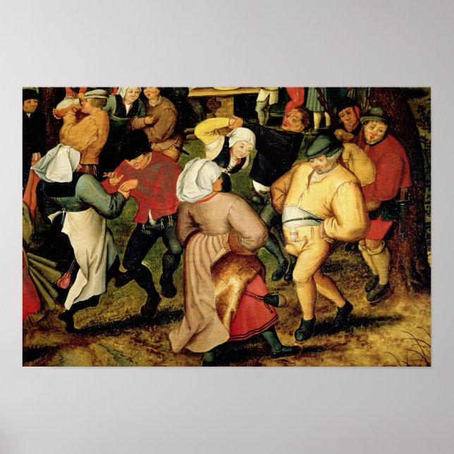 Rustic Wedding, detail of people dancing Poster (Front)