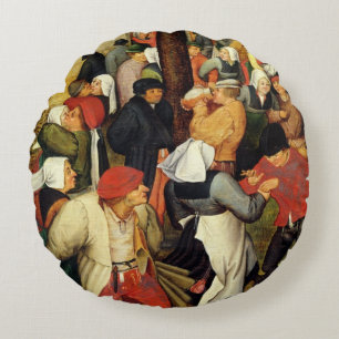 Rustic Wedding, detail of people dancing Round Cushion