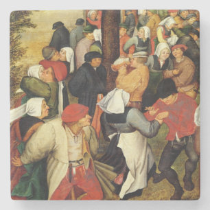 Rustic Wedding, detail of people dancing Stone Coaster