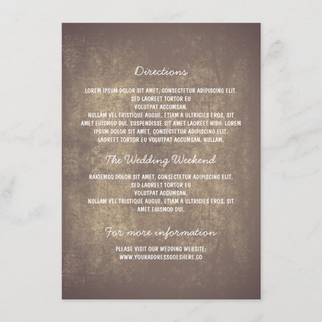 Rustic Wedding Details Enclosure Card (Front)