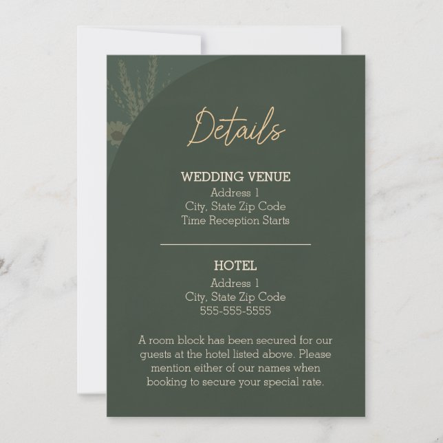 Rustic Wedding Details Enclosure Card Brown (Front)