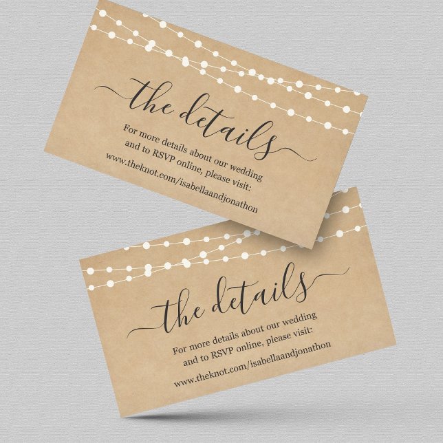 Rustic Wedding Details Website Enclosure Card (Creator Uploaded)