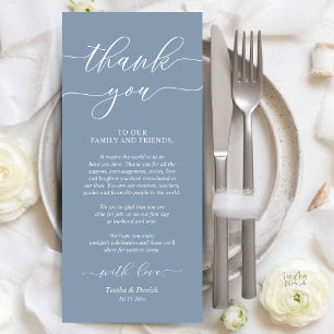 Rustic Wedding Dinner Place Setting Thank You Card