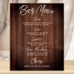 Rustic Wedding Drink Menu Personalised Bar Poster<br><div class="desc">Bar Menu ! Simple yet elegant calligraphy, this wedding drink bar sign features four drinks 'Beer', 'Wine', 'Spirits' and 'Non-Alcoholic', personalised with your drinks of choice. Customise this elegant wedding sign with your names and wedding bar drink menu! COPYRIGHT © 2020 Judy Burrows, Black Dog Art - All Rights Reserved....</div>