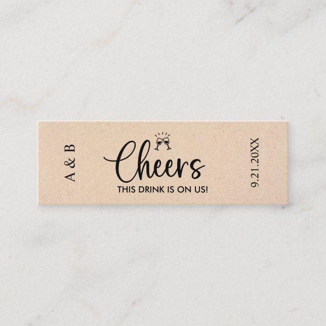 Rustic Wedding Drink Ticket Voucher (Front)