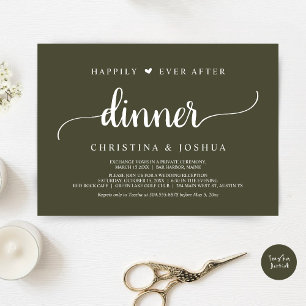 Rustic Wedding Elopement Happily Ever After Dinner Invitation