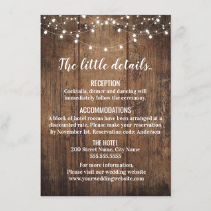 Rustic Wedding Enclosure cards