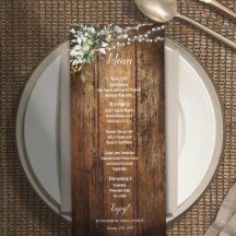 Rustic Wedding Eucalyptus Menu