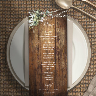 Rustic Wedding Eucalyptus Menu