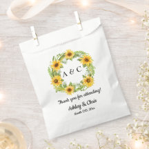 Rustic Wedding Favour Bags Boho Sunflower Treat Ba