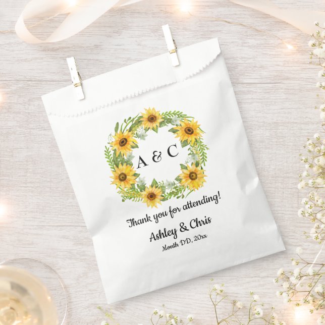 Rustic Wedding Favour Bags Boho Sunflower Treat Ba (Clipped)
