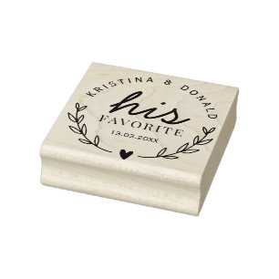 Rustic Wedding Favour His Favourite  Self-inking S Rubber Stamp