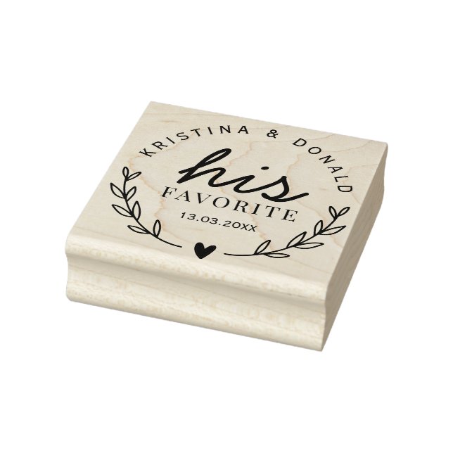 Rustic Wedding Favour His Favourite  Self-inking S Rubber Stamp (Stamp)