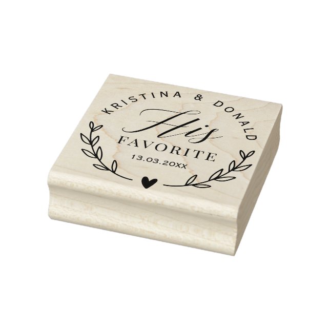 Rustic Wedding Favour His Favourite  Self-inking S Rubber Stamp (Stamp)