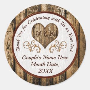Rustic Wedding Favour Ideas Custom Wedding Sticker