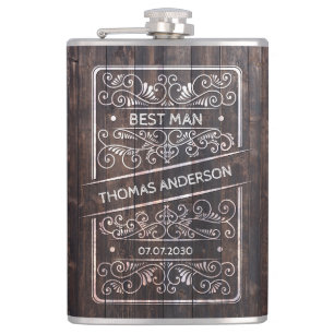 Rustic Wedding Flask – Best Man Gift