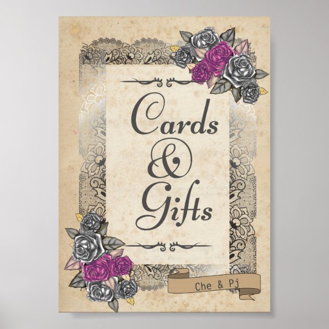 Rustic Wedding Gift and Favour Sign (Front)